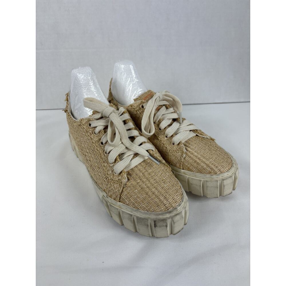 Farm Rio Straw Platform Sneakers 7 Low Top Rattan Raffia Straw Lug Sole - Picture 4 of 12